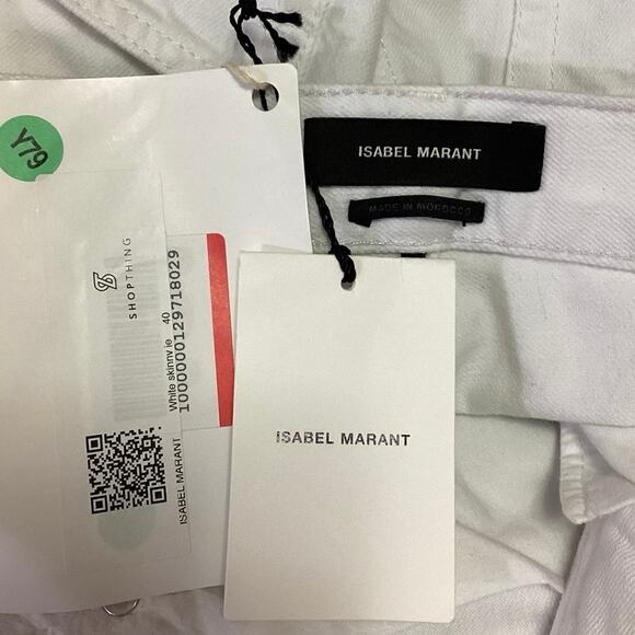 NEW Isabel Marant White High Rise Ankle Denim Straight Leg Trouser Jeans Size 10 - Picture 5 of 7